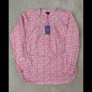 NWT J Crew Liberty ruffle popover in Chamomile red floral print